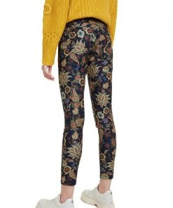 Desigual Clothing Floral Skinny Jeans - Navy - D7