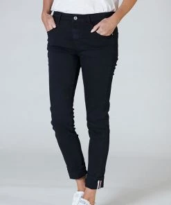 Italian Star Polo Ankle Detail Jeans | Black | IS15 Clothing