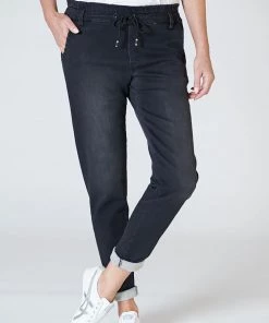 Italian Star Jagger Stone Washed Pants | Black | IS13 Clothing