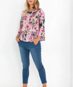 Marco Polo Hem Detail Blouse - Autumn Flora - MP7