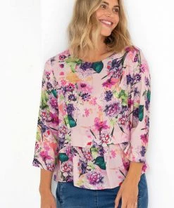 Marco Polo Hem Detail Blouse - Autumn Flora - MP7