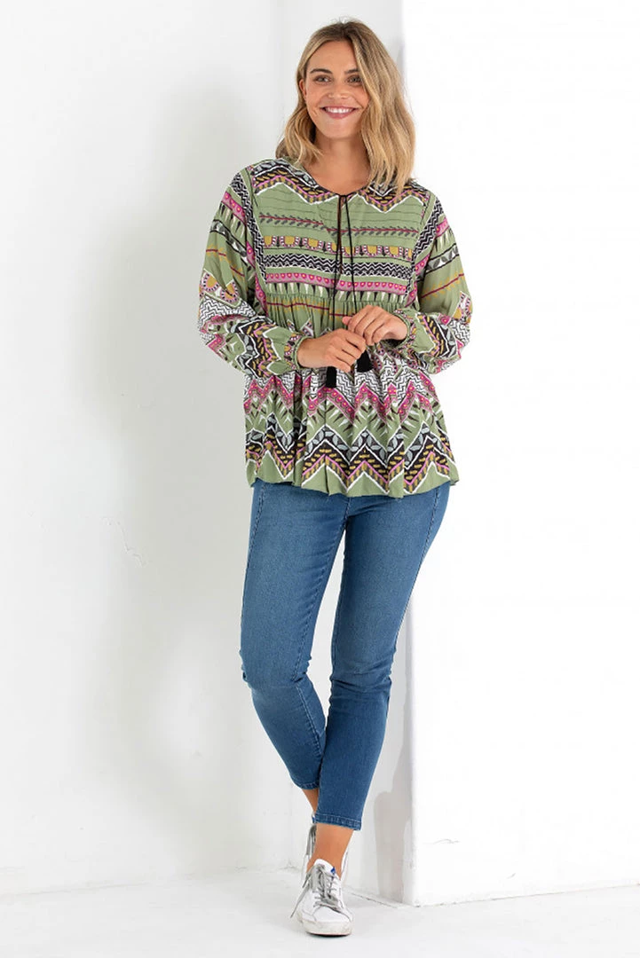 Marco Polo Clothing Tuck Detail Shirt Jacket - Folkore - MP1 4 Marco Polo Clothing Tuck Detail Shirt Jacket - Folkore - MP1