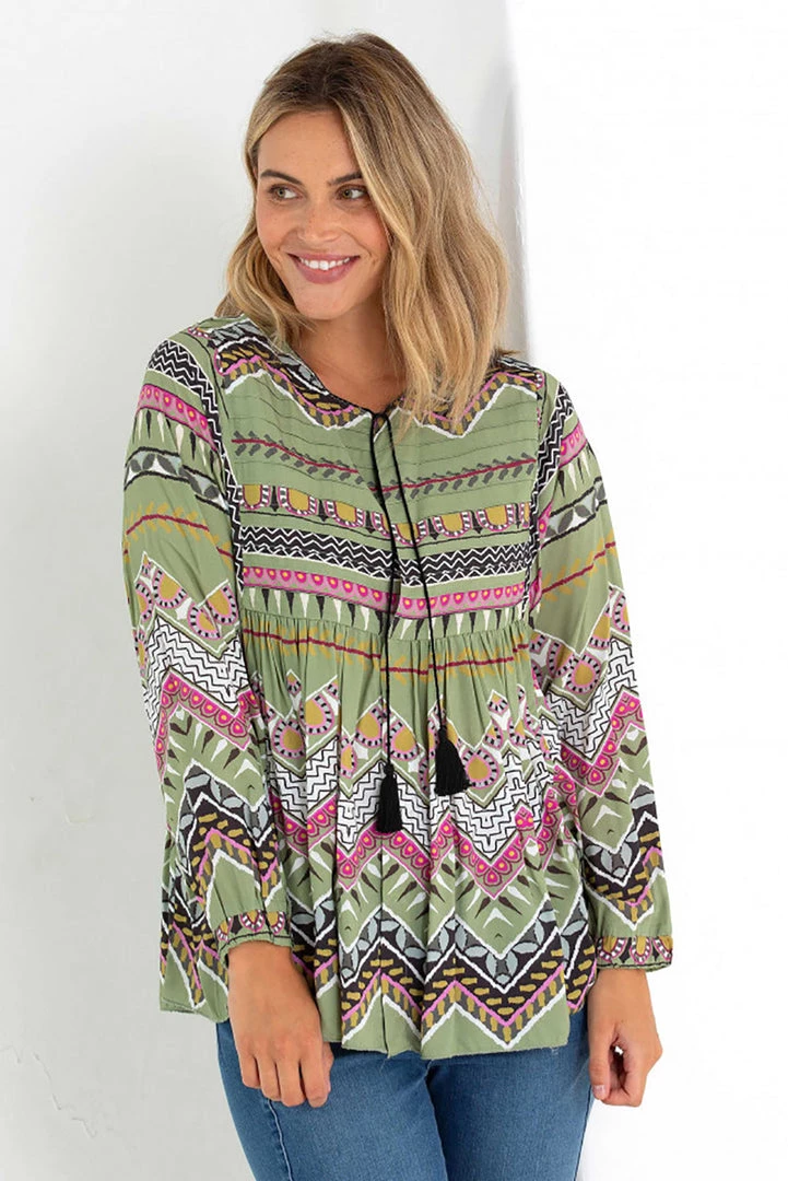 Marco Polo Clothing Tuck Detail Shirt Jacket - Folkore - MP1 2 Marco Polo Clothing Tuck Detail Shirt Jacket - Folkore - MP1