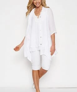 Threadz Sheer White Shirt Top