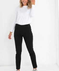 Marco Polo Clothing Full Length Cigarette Leg Pants - Black - MP6