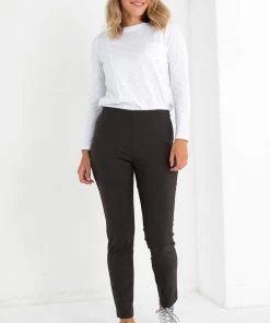 Marco Polo Full Length Cigarette Leg Pants - Coal - MP6