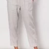 Gordon Smith Jersey Waist Linen Pants | Silver | GS3