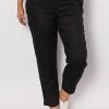 Gordon Smith Jersey Waist Linen Pants | Black | GS3