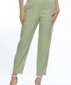 Gordon Smith Jersey Waist Linen Pants | Sage | GS3