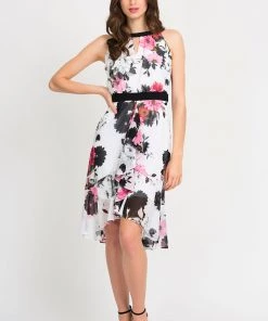 Joseph Ribkoff Floral Halter Neck Dress