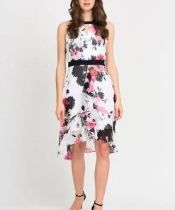 Joseph Ribkoff Floral Halter Neck Dress