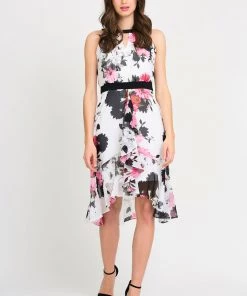 Joseph Ribkoff Floral Halter Neck Dress