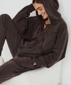 Desigual Clothing Hooded Zip Sweater | Brown D12 12 Desigual Clothing Hooded Zip Sweater | Brown D12