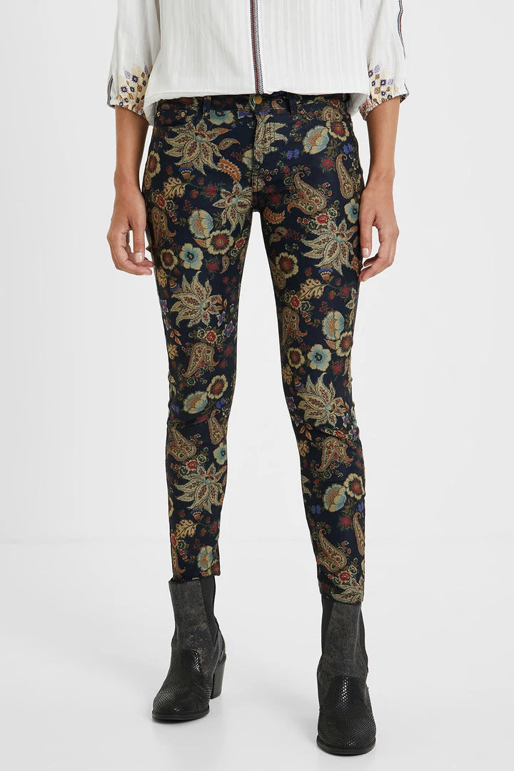 Desigual Clothing Floral Skinny Jeans - Navy - D7 1 Desigual Clothing Floral Skinny Jeans - Navy - D7