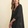 Joseph Ribkoff Clothing Black Eyelet Tunic Top