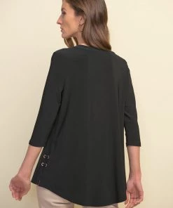 Joseph Ribkoff Clothing Black Eyelet Tunic Top