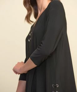 Joseph Ribkoff Clothing Black Eyelet Tunic Top