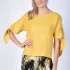 Frank Lyman Yellow Tie Sleeve Top - FL6 Tops