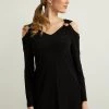 Joseph Ribkoff Draped Top | Black | JR37 Tops