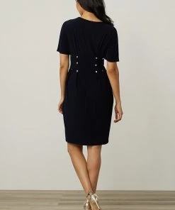 Joseph Ribkoff Button Waist Dress | Black | JR92