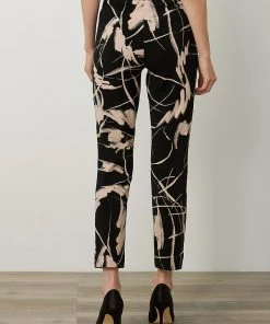 Joseph Ribkoff Cropped Slim Pants | Black/Sand | JR82