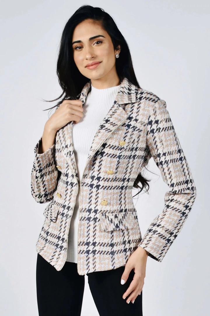 Frank Lyman Beige/Gold Knit Jacket | FL43 1 Frank Lyman Beige/Gold Knit Jacket | FL43