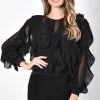 Frank Lyman Clothing All For Frills Blouse | Black