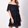 Frank Lyman Off The Shoulder Ruffle Dress - Midnight