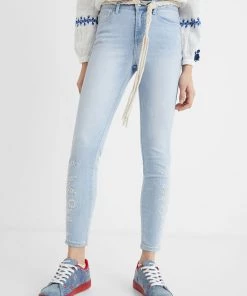Desigual Clothing Embroidered Skinny Jeans | DG16