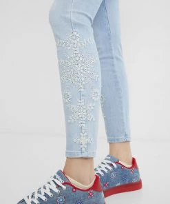 Desigual Clothing Embroidered Skinny Jeans | DG16