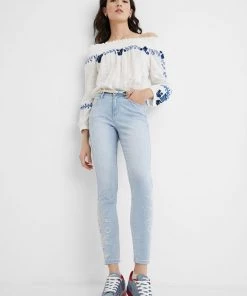 Desigual Clothing Embroidered Skinny Jeans | DG16