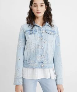 Desigual Clothing Embroidered Slim Denim Jacket | DG15