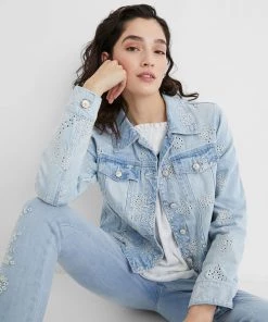 Desigual Clothing Embroidered Slim Denim Jacket | DG15