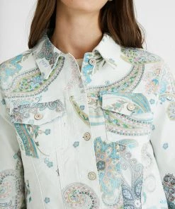 Desigual Paisley Jean Jacket - White - DG22