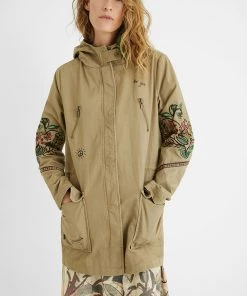 Desigual Hooded Flowers Parka | Incienso | DG1