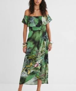 Desigual Strapless Maxi Dress | Tropical | DG7 S
