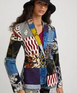 Desigual Clothing Denim Patch Blazer - Multi - D27