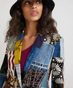 Desigual Clothing Denim Patch Blazer - Multi - D27