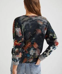 Desigual Clothing Thin Gauge Animal Print Pullover | D32