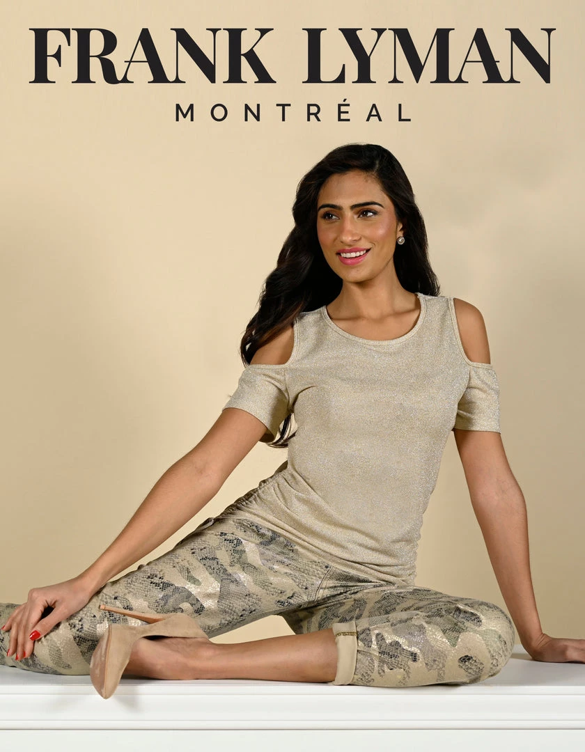 Frank Lyman Metallic Camo Jeans | Gold | FL39 Clothing 2 Frank Lyman Metallic Camo Jeans | Gold | FL39 Clothing