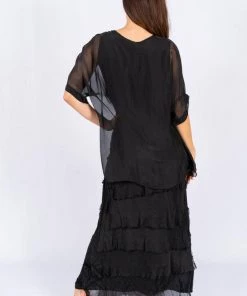 The Italian Closet Rowena Dress | Black | Tic2 Clothing