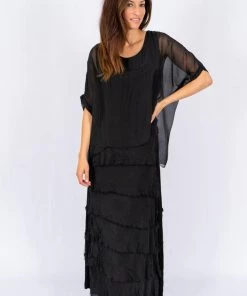 The Italian Closet Rowena Dress | Black | Tic2 Clothing