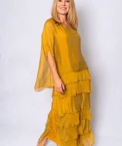 The Italian Closet Rowena Dress | Gold | Tic2 Clothing