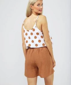 The Shanty Corporation Clothing Capri Linen Shorts - Tan - TS2 6 The Shanty Corporation Clothing Capri Linen Shorts - Tan - TS2