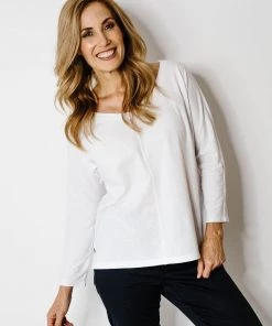 Goondiwindi Cotton Tops White 3/4 Sleeve Top