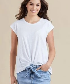 Threadz Knot Front Tee | White | TZ8s