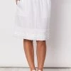 Gordon Smith Ruffled Hem Linen Pull On Skirt | White | GS22