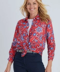 Gordon Smith Tops Floral Print Shirt - Red - GS17