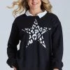 Threadz Foil Print Star Sweat | Black | TZ27 Knitwear/Jumpers