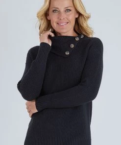 Gordon Smith Button Detail Knit | Black | GS19